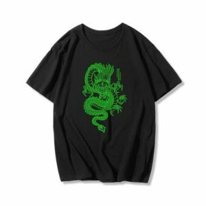 Aesthetic Dragon Y2K T-Shirt: Retro Grunge Style for Summer Vibes