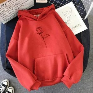 Aesthetic Rose Hoodie - Y2K Grunge Style for Trendy Summer Outfits