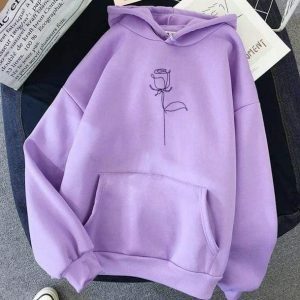 Aesthetic Rose Hoodie - Y2K Grunge Style for Trendy Summer Outfits