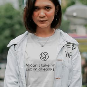 AI Can't Take My Job Y2K Baby Tee - Retro 90s Grunge Summer Style