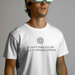 AI Can't Take My Job Y2K Baby Tee - Retro 90s Grunge Summer Style