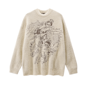 Angelic Spirit Y2K Sweater: Retro 90s Grunge Style for Summer Vibes