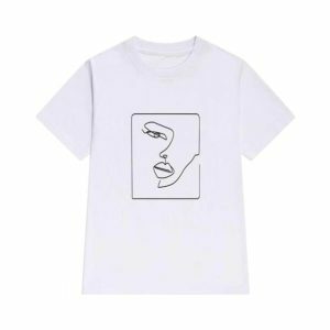 Artsy Abstract Y2K T-Shirt: Trendy 90s-Inspired Summer Fashion Top