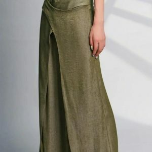 Asymmetrical Wide Leg Pants - Trendy Y2K Summer Outfit for Effortless Style