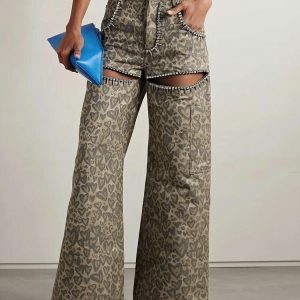 Baddie Y2K Leopard Cut-Out Pants for Trendy Summer Outfits