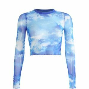 Blue Sky Y2K Tank Top: Trendy Summer Outfit for Retro Vibes