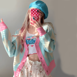 Candy Floss Pastel Sweater - Y2K Grunge Style for Summer Vibes