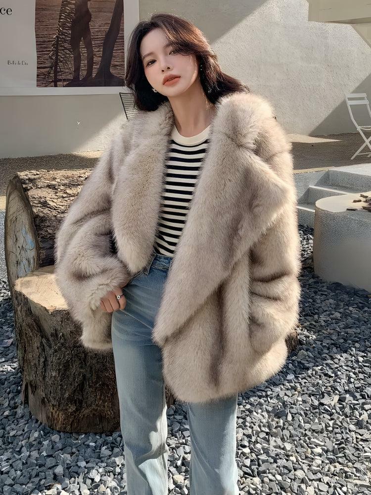 Chic Y2K Fluffy Faux Fur Jacket for Trendy Summer Outfits