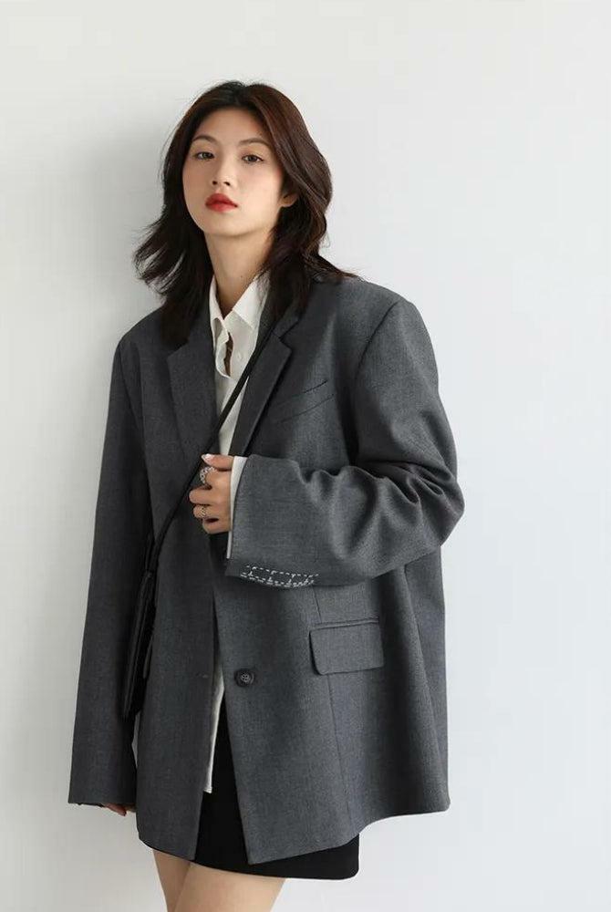 Chic Y2K Wide Shoulder Blazer for Effortless Retro Style