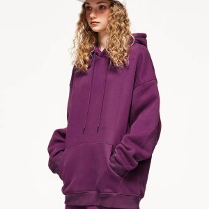 Colorful Y2K Basic Pullover Hoodie for Trendy Summer Outfits