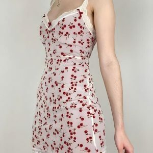 Coquette Cherry Mini Dress - Y2K Summer Outfit for Retro Vibes