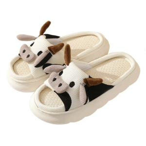 Cozy Y2K Cow Slippers for Retro Summer Vibes and Grunge Outfits