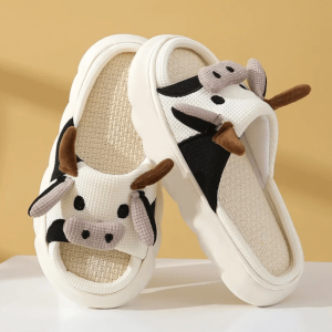 Cozy Y2K Cow Slippers for Retro Summer Vibes and Grunge Outfits