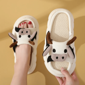 Cozy Y2K Cow Slippers for Retro Summer Vibes and Grunge Outfits