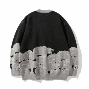 Cozy Y2K Snuggle Sheep Sweater for Retro Summer Vibes and Grunge Style