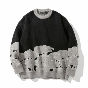 Cozy Y2K Snuggle Sheep Sweater for Retro Summer Vibes and Grunge Style