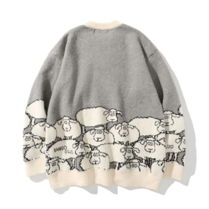 Cozy Y2K Snuggle Sheep Sweater for Retro Summer Vibes and Grunge Style