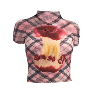 Crispy Apple Y2K Crop Top: Retro Summer Outfit for Trendy Vibes