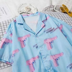 Cyberlife Y2K Grunge Shirt - Retro 90s Fashion for Summer Outfits