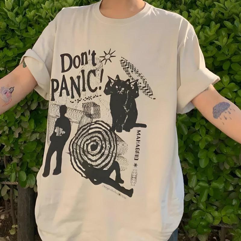 Don't Panic Y2K Grunge Tee - Retro 90s Summer Outfit Essential