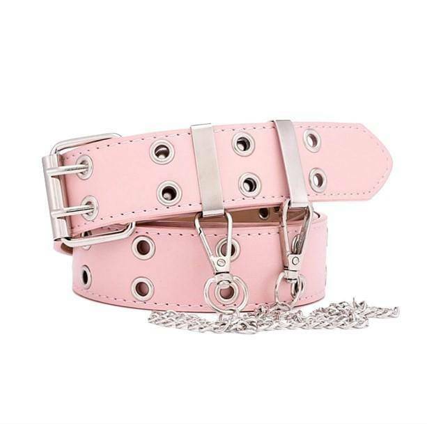 Edgy Y2K Double Hole Chain Belt for Grunge and Retro Summer Outfits