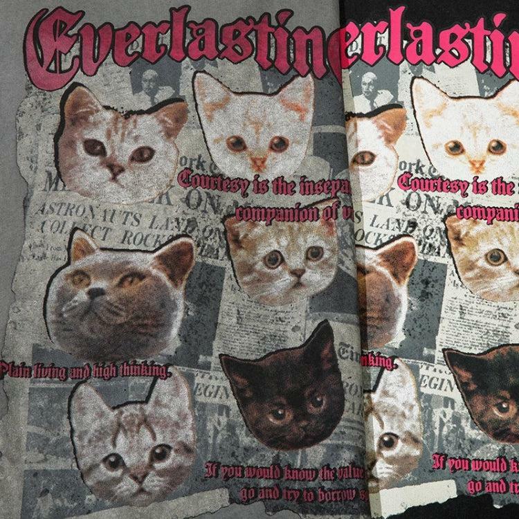 Everlasting Cats Tee: Y2K Grunge Style for Retro Summer Outfits