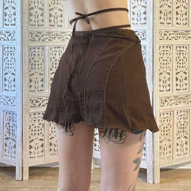 Fairy Grunge Lace Up Mini Skort - Y2K Summer Outfit Essential