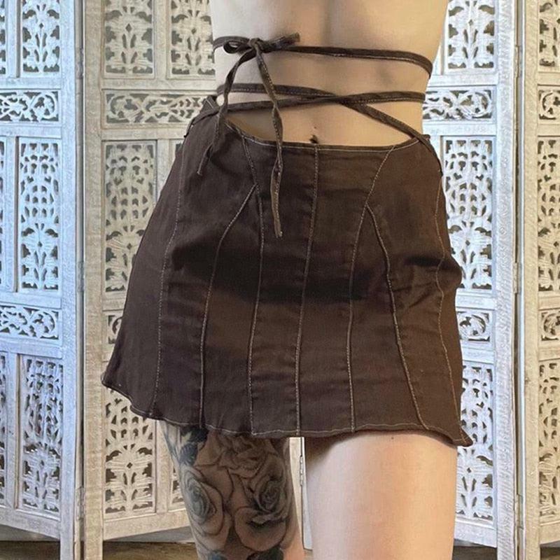 Fairy Grunge Lace Up Mini Skort - Y2K Summer Outfit Essential