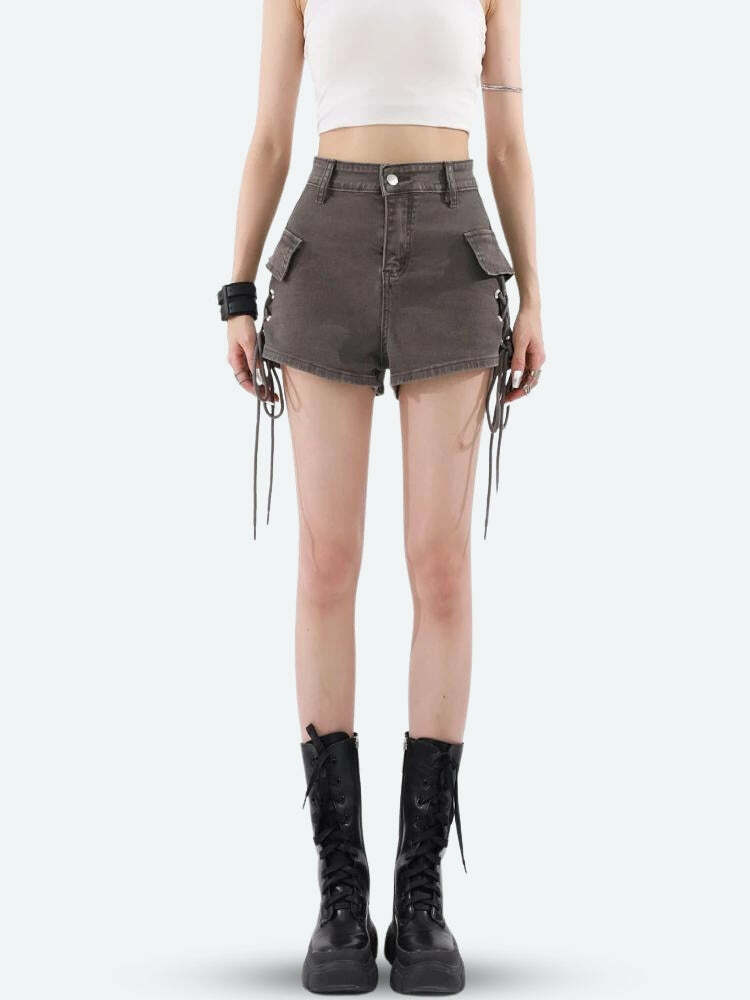 Fairy Grunge Y2K Cargo Shorts for Retro Summer Vibes