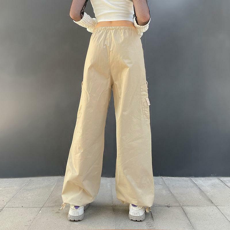 Fairy Grunge Y2K Drawstring Parachute Pants for Retro Summer Vibes