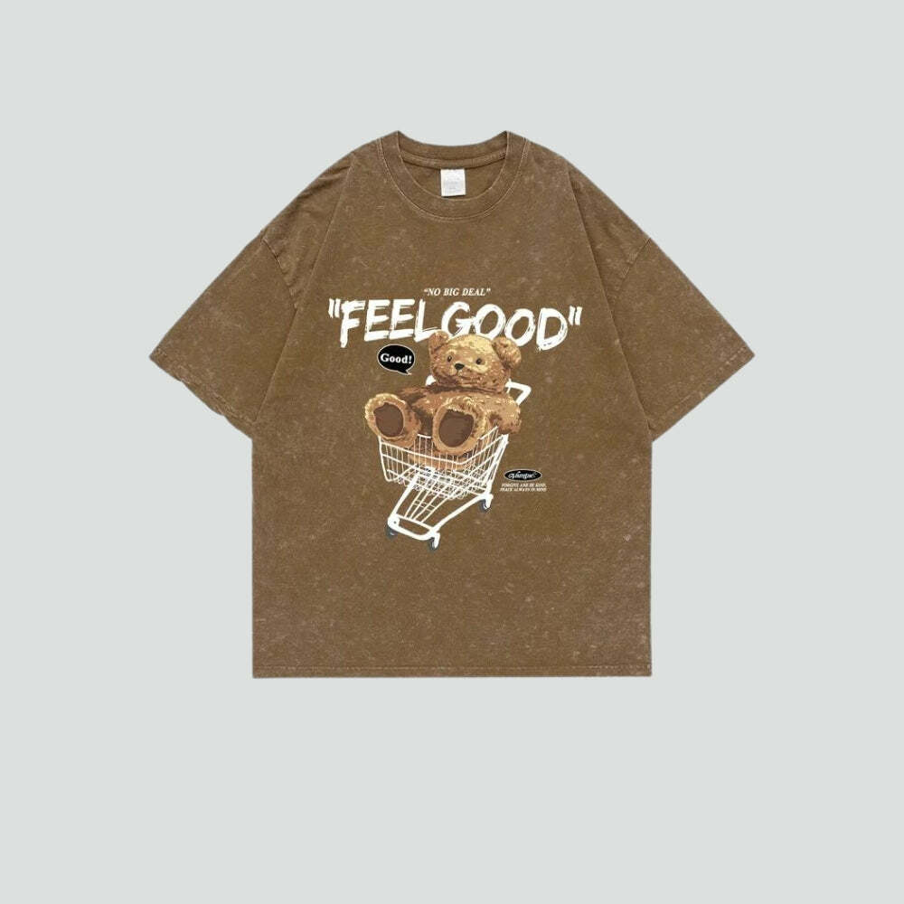 Feel Good Y2K Baby Tee: Retro 90s Grunge Summer Outfit Essential