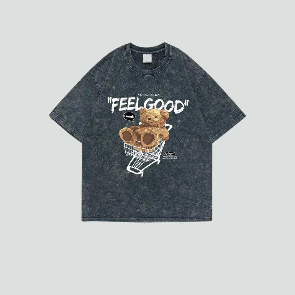 Feel Good Y2K Baby Tee: Retro 90s Grunge Summer Outfit Essential