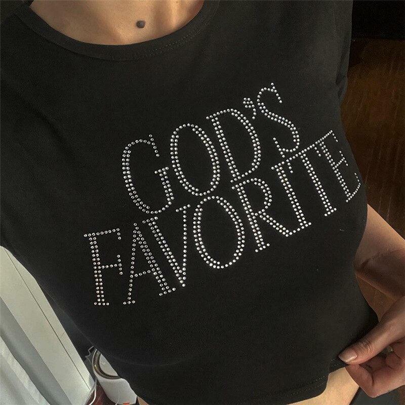 God's Favorite Y2K Crop Top: Trendy 90s-Inspired Summer Essential