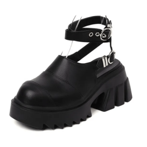 Goth Y2K Ankle Wrap Shoes for Grunge Summer Outfits and Retro Vibes