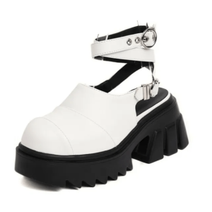 Goth Y2K Ankle Wrap Shoes for Grunge Summer Outfits and Retro Vibes