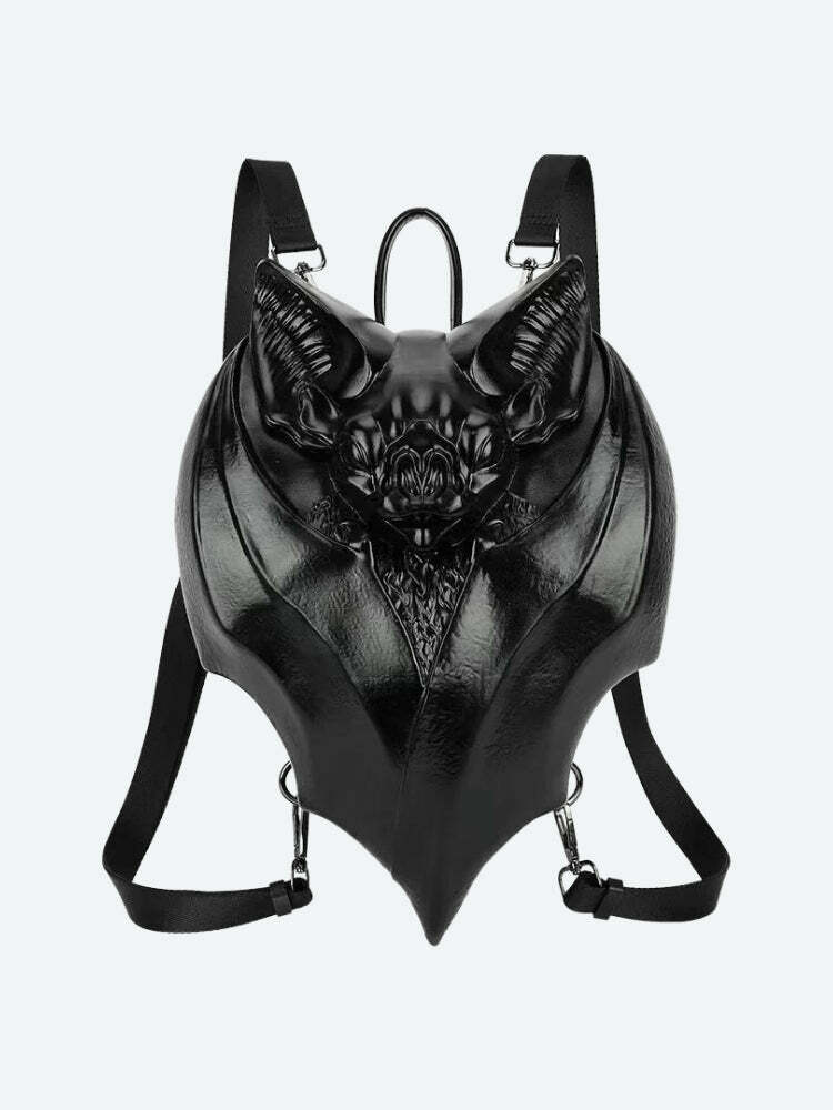 Goth Y2K Bat Backpack - Retro Grunge Style for Y2K Fashion Lovers