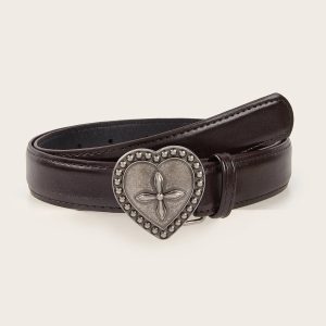 Gothic Y2K Heart & Cross Belt for Retro Grunge Summer Outfits