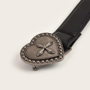 Gothic Y2K Heart & Cross Belt for Retro Grunge Summer Outfits