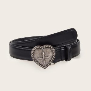 Gothic Y2K Heart & Cross Belt for Retro Grunge Summer Outfits