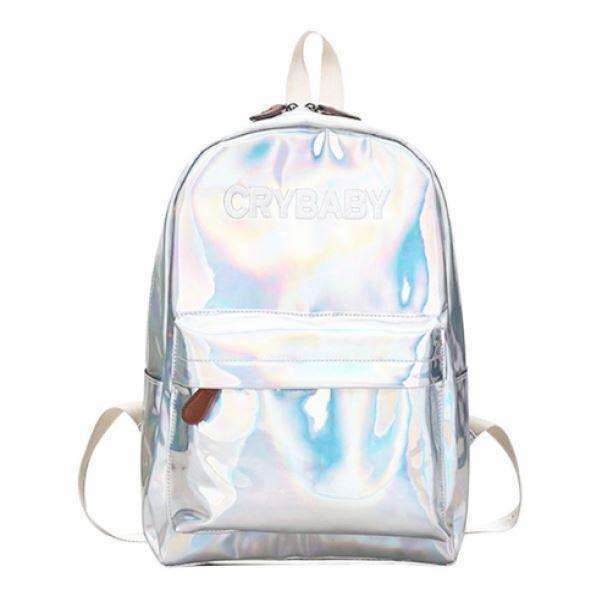 Holographic Crybaby Backpack - Y2K Grunge Style for Trendy Outfits