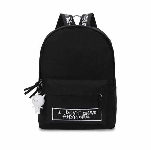 I Don't Care Anymore Y2K Grunge Backpack for Retro Summer Outfits