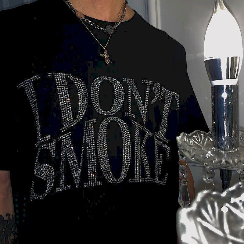 I Don't Smoke Y2K Baby Tee - Retro 90s Grunge Summer Outfit