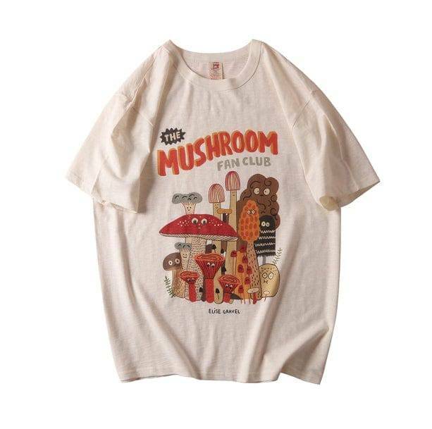 Indie Mushroom Y2K T-Shirt: Retro Grunge Style for Summer Vibes