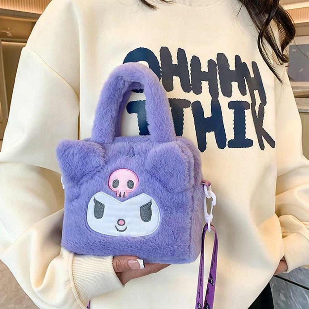 Kawaii Fluffy Sanrio Handbag - Y2K Inspired Cute Accessory for Summer Outfits