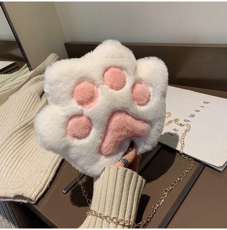 Kawaii Plush Paw Crossbody Bag - Y2K Style for Summer Outfits