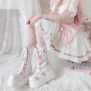 Kawaii Y2K Platform Boots for Retro Summer Outfits and Grunge Styles