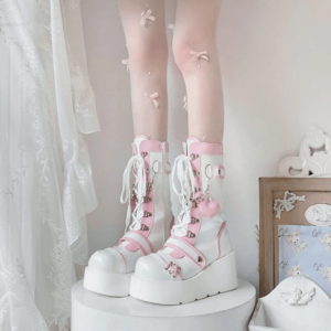 Kawaii Y2K Platform Boots for Retro Summer Outfits and Grunge Styles