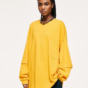 Layered Sleeve Basic Sweatshirt - Y2K Grunge Style for Effortless Chic