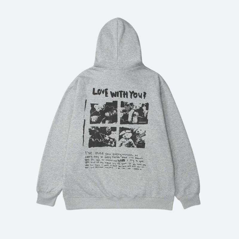 Love With You Y2K Hoodie: Retro 90s Grunge Style for Summer Vibes