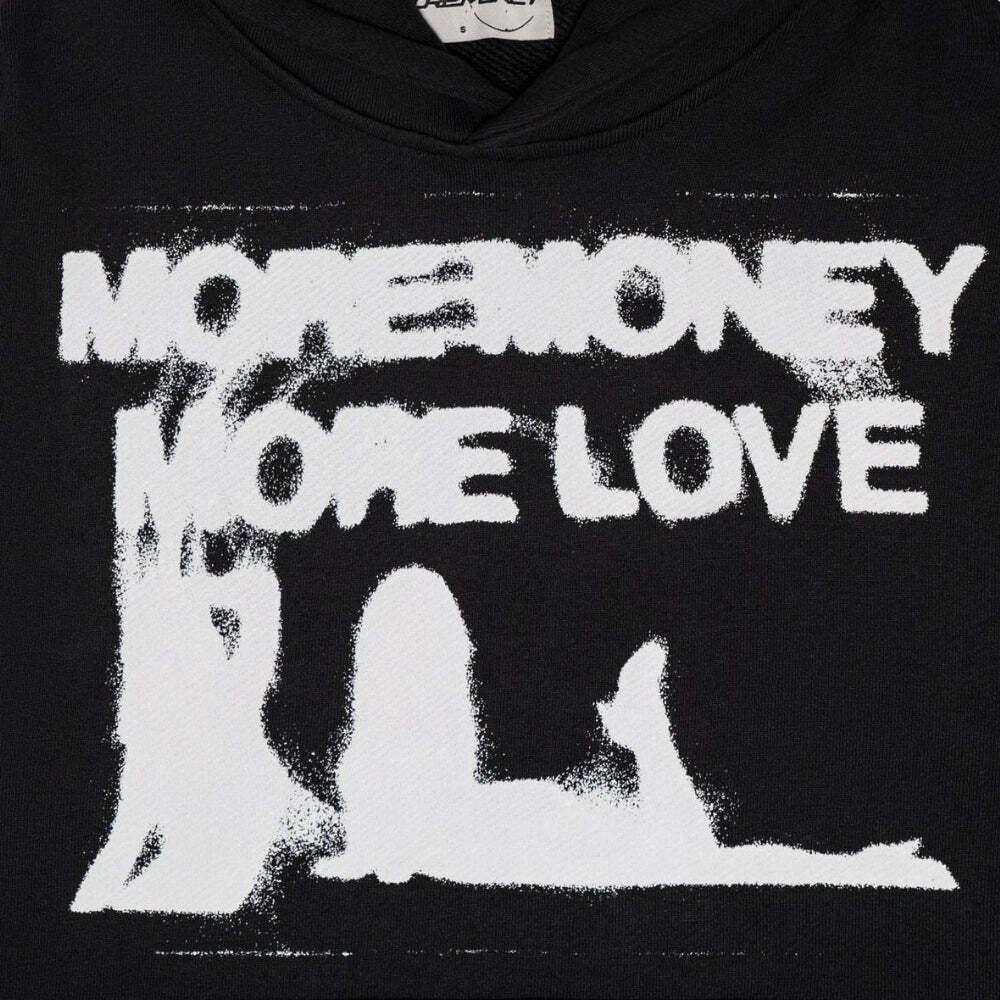 More Money More Love Y2K Grunge Hoodie for Trendy Summer Outfits